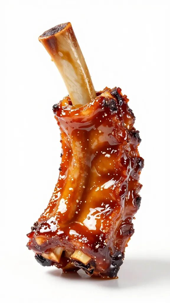 caramelized spare rib end bone with lacquered glaze
