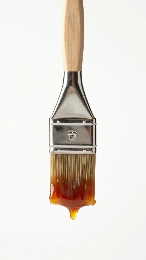 single basting brush dripping sticky rib glaze