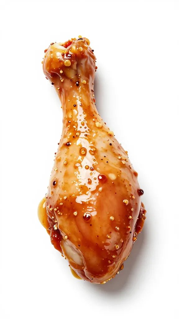 jerk marinade coating single chicken drumstick
