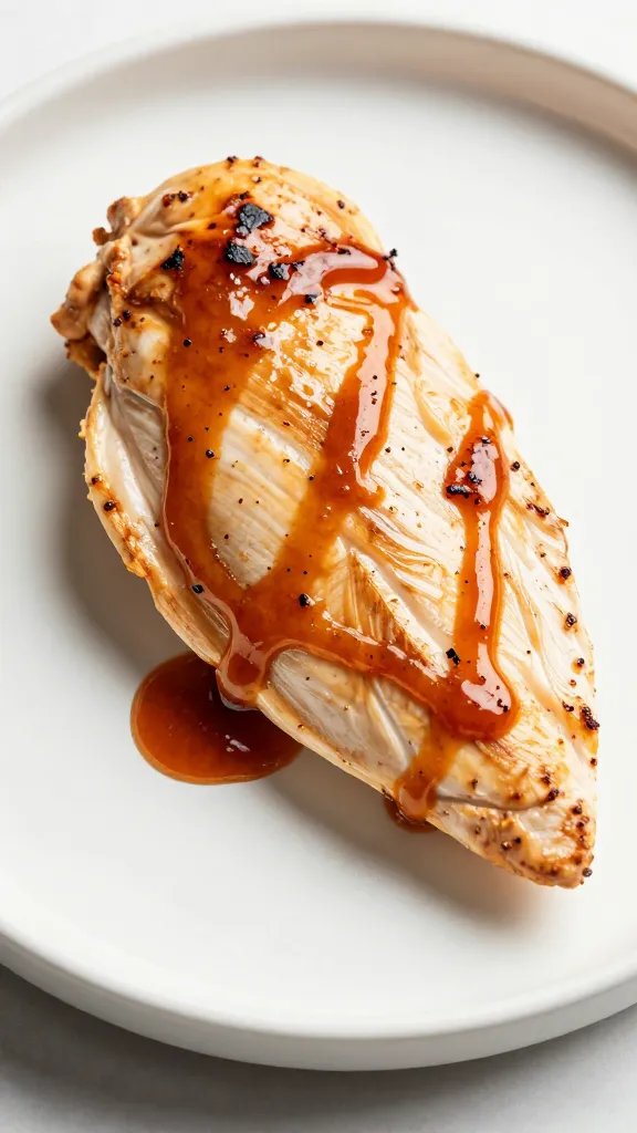 chicken breast a la plancha, glossy mojo sheen