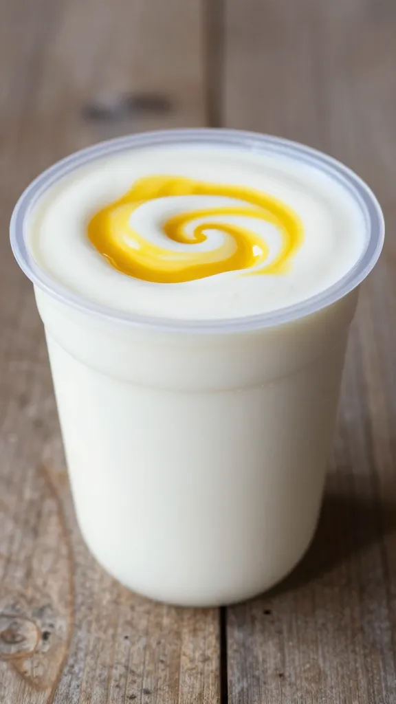 yogurt cup with turmeric swirl for marinade base