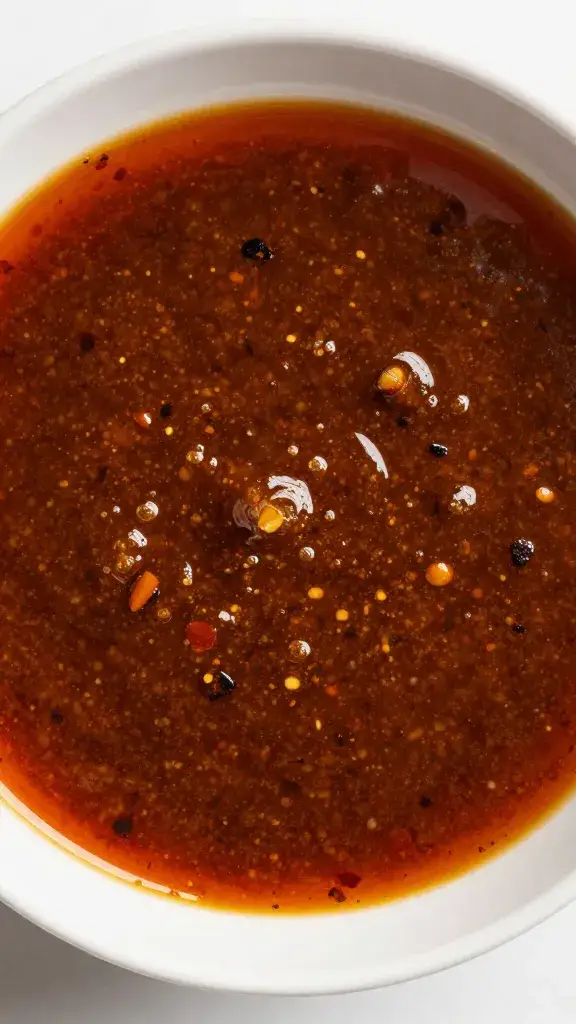 Bowl of tandoori marinade with visible spices, overhead