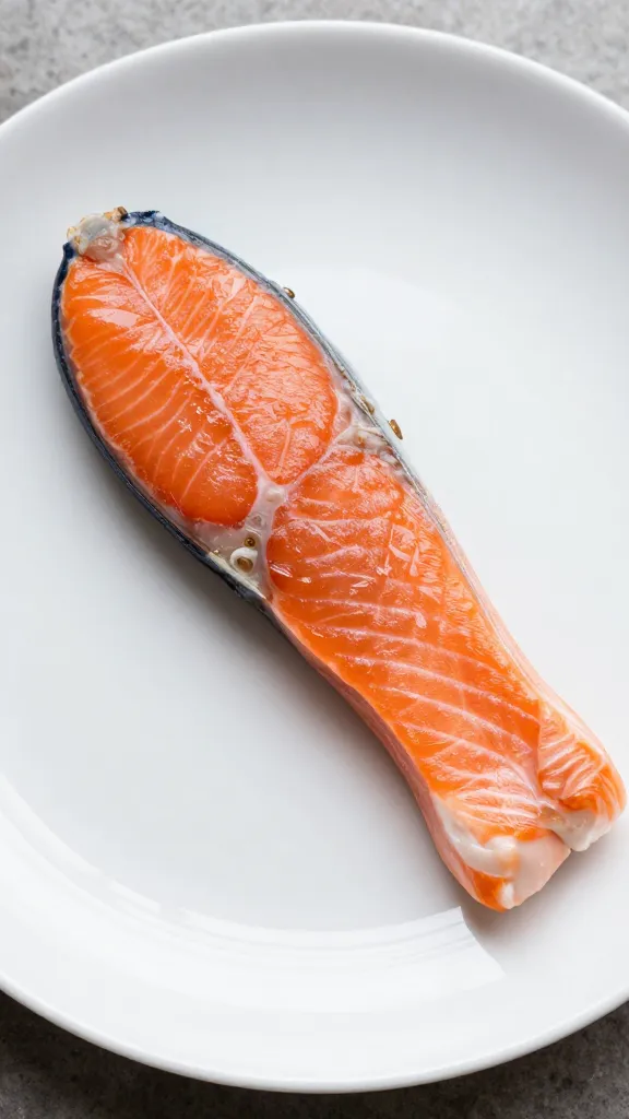 Single plated miso salmon on white ceramic plate