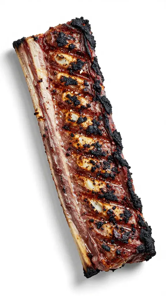 LA-style grilled short rib slice with charred edges