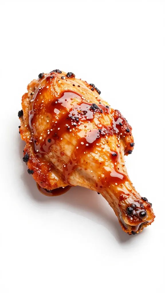 Single grilled chicken thigh brushed with tamarind BBQ sauce