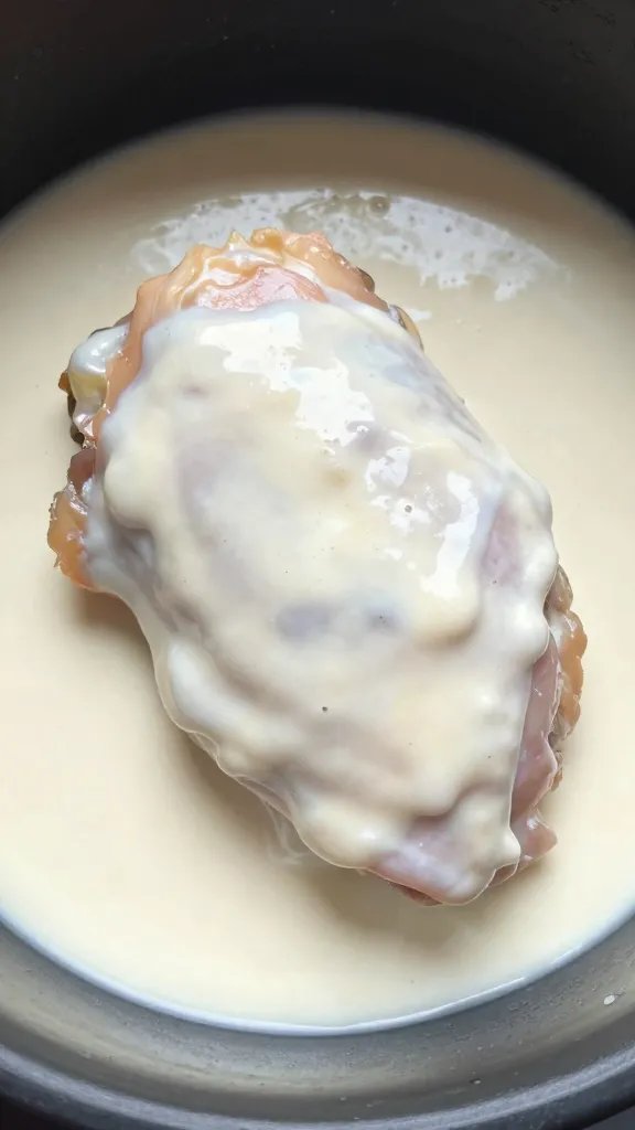 single chicken thigh brushed with Alabama white sauce