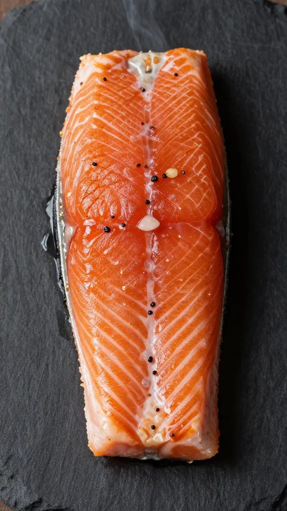 single salmon fillet kissed with alder smoke