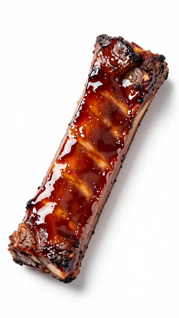 Single beef short rib with deep mahogany glaze