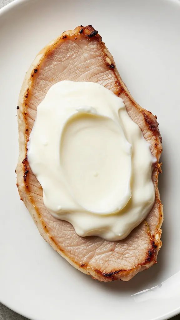 Yogurt binder whisper-thin on boneless pork chop