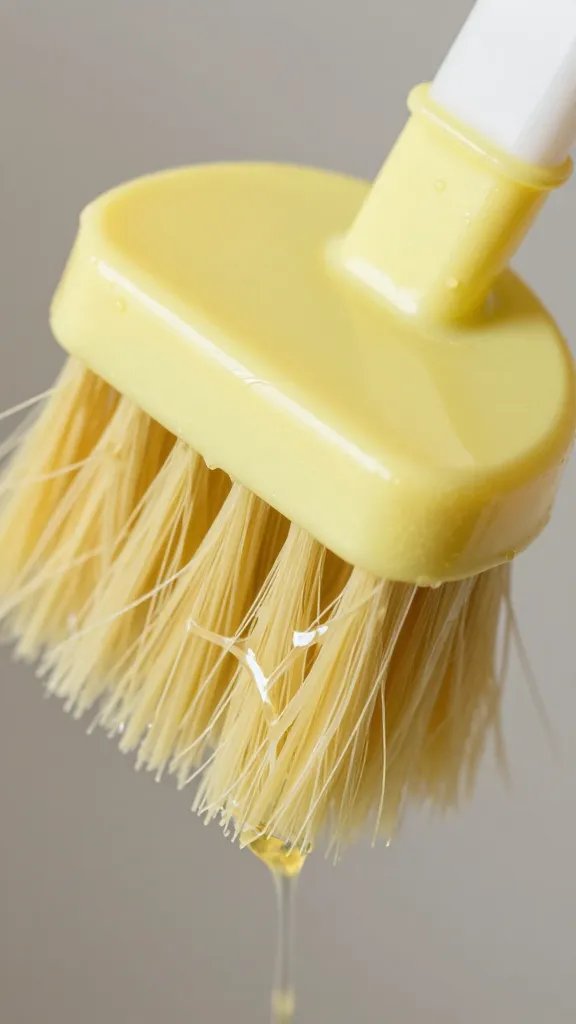 closeup mop-style brush saturated with vinegar mop