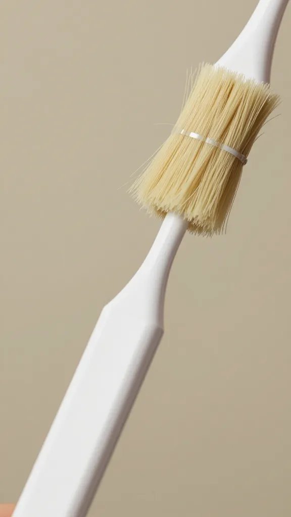 thermometer probe in chicken, brush paused above