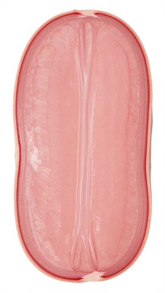 rib slice cross-section showing moist pink interior