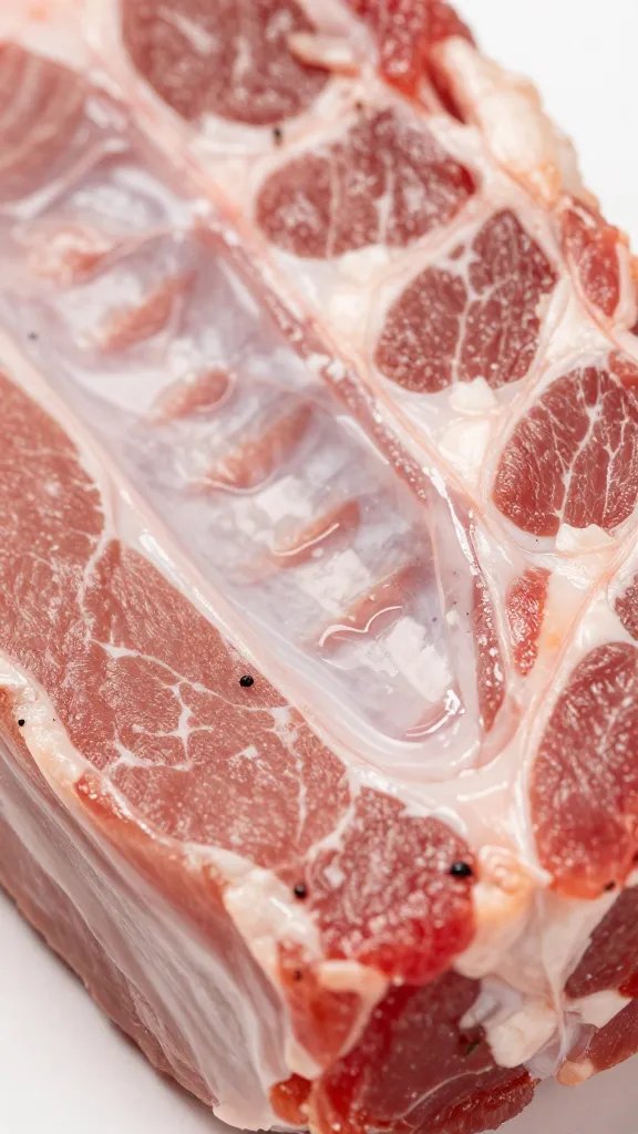 even rub layer on rib meat side, macro shot
