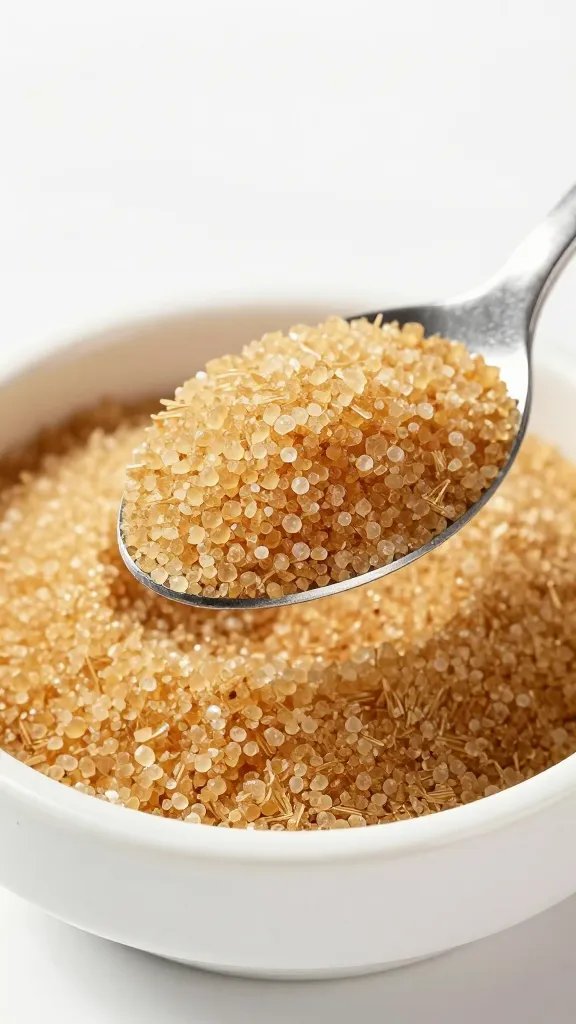 single tablespoon of brown sugar mounded over sauce bowl