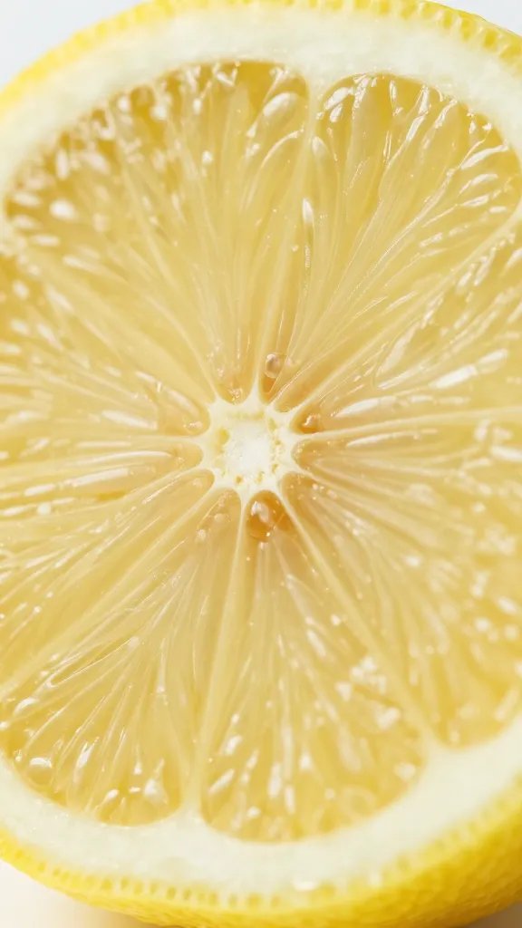 closeup of halved lemon with visible juice sacs
