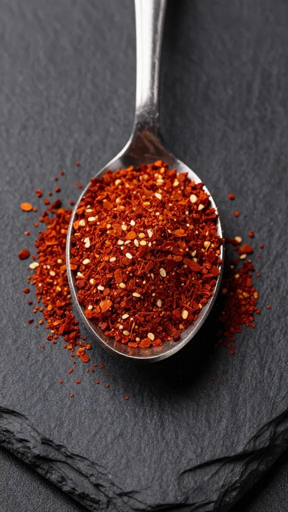 teaspoon of smoked paprika on black slate