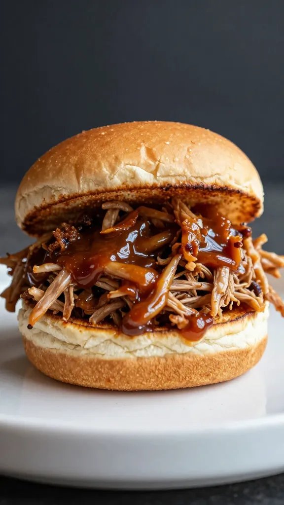 pulled pork slider topped with low-sugar bbq glaze