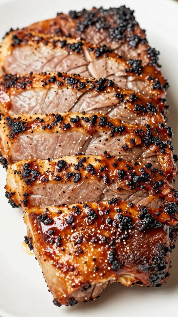 Brushed pork shoulder with keto BBQ marinade closeup