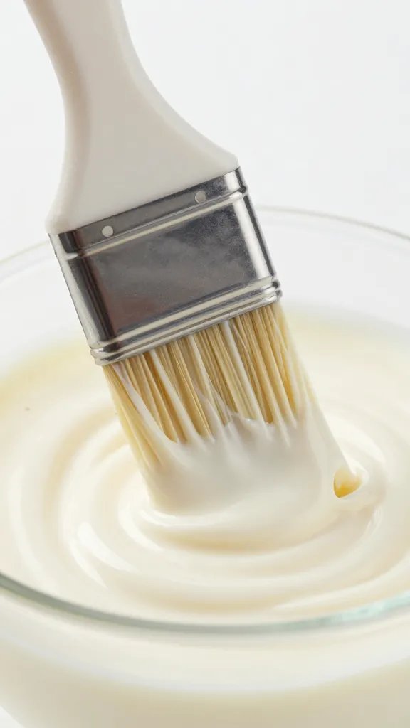 basting brush loaded with Alabama white sauce, tight shot