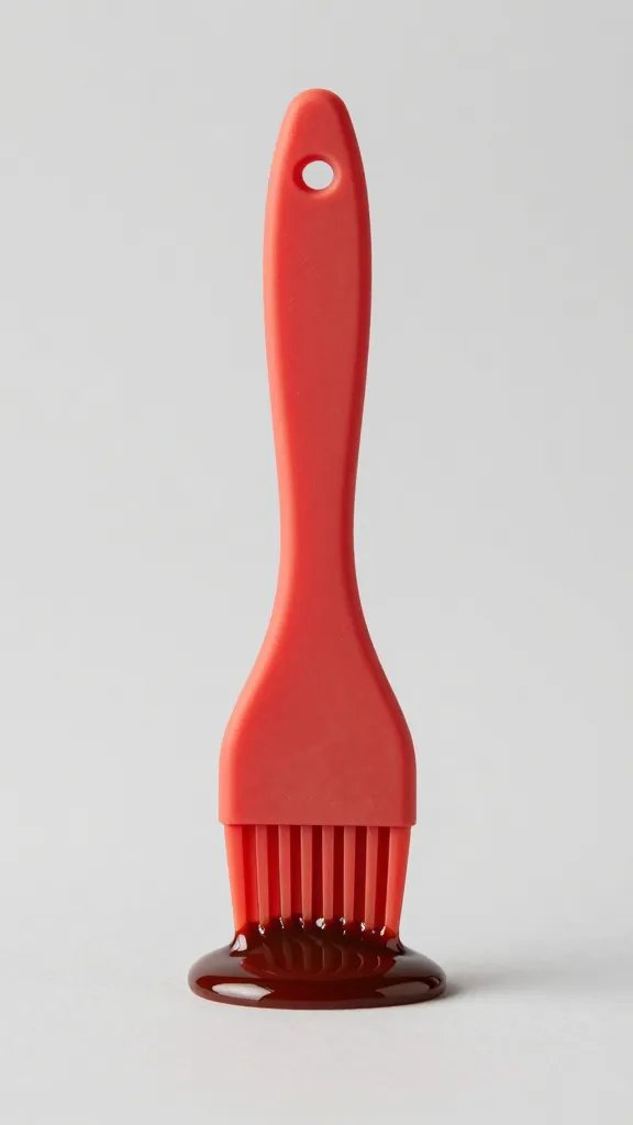 silicone basting brush loaded with keto bbq glaze