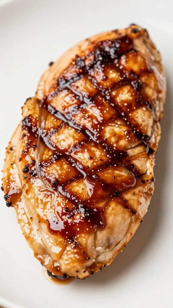 grilled chicken breast brushed with sweet molasses bbq