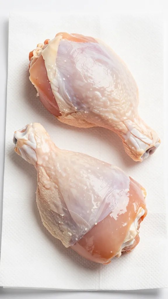 raw chicken thigh patted dry on paper towel