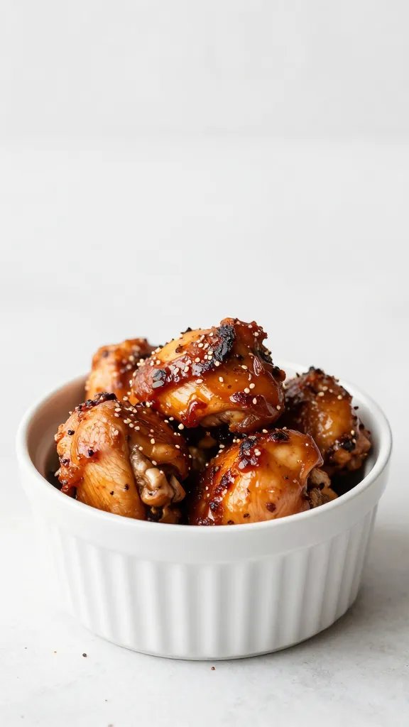 Small ramekin of dry rub for chicken thighs