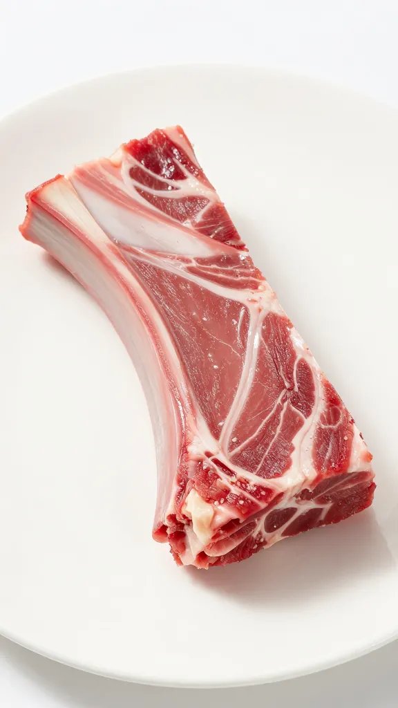 Half-slab spare rib portion on white plate