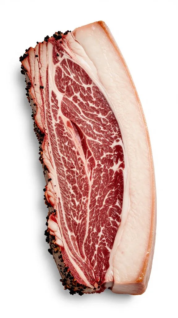 trimmed brisket showing fat cap thickness, studio lighting