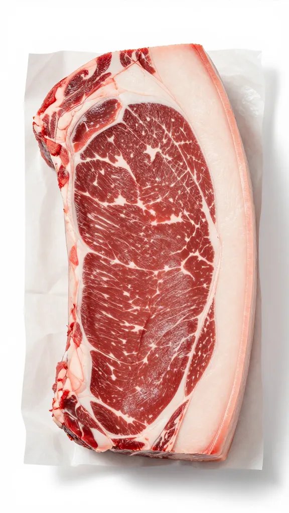 raw whole packer brisket on butcher paper, trimmed fat cap