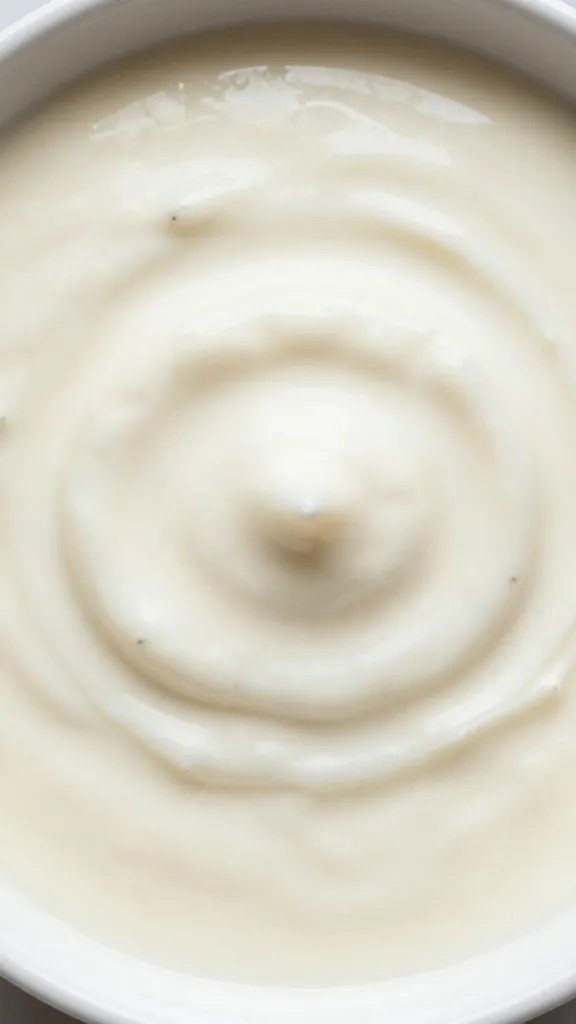 closeup bowl of creamy Alabama white sauce
