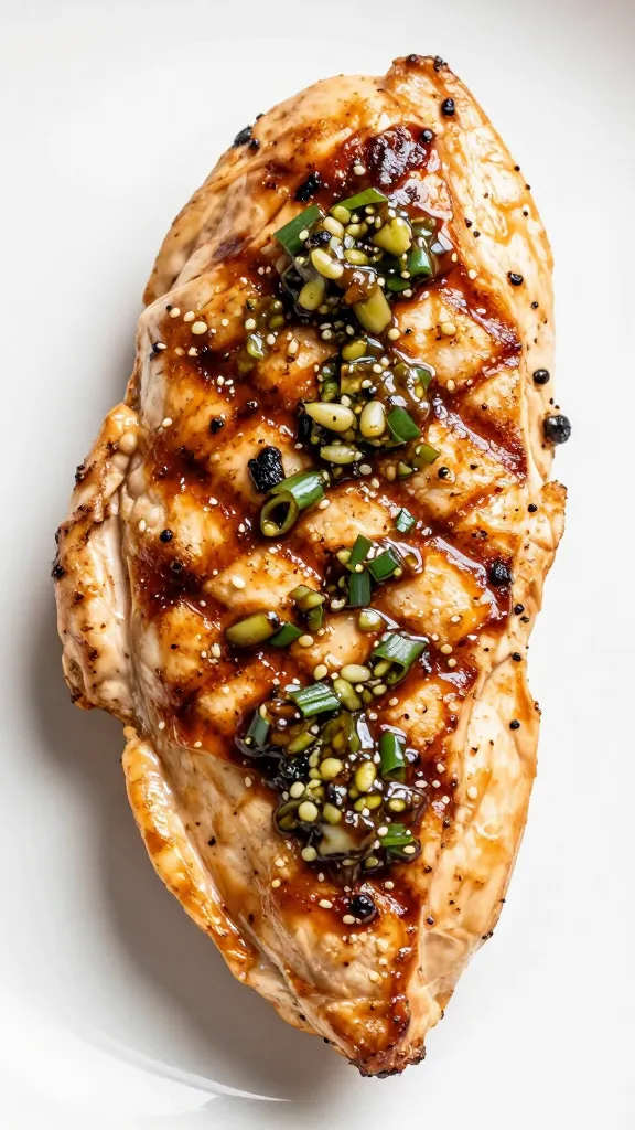 grilled chicken breast brushed with bbq ranch, macro