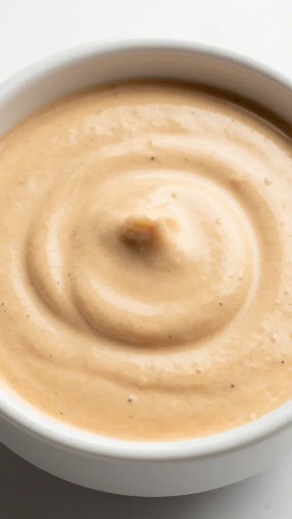 Closeup bowl of smoky ranch BBQ dipping sauce