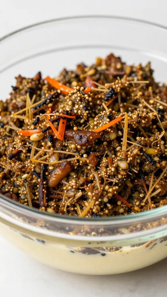 Buttermilk-splashed smoky ranch BBQ in glass bowl