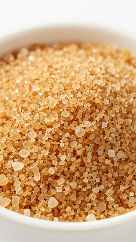 small bowl of packed brown sugar, tight closeup