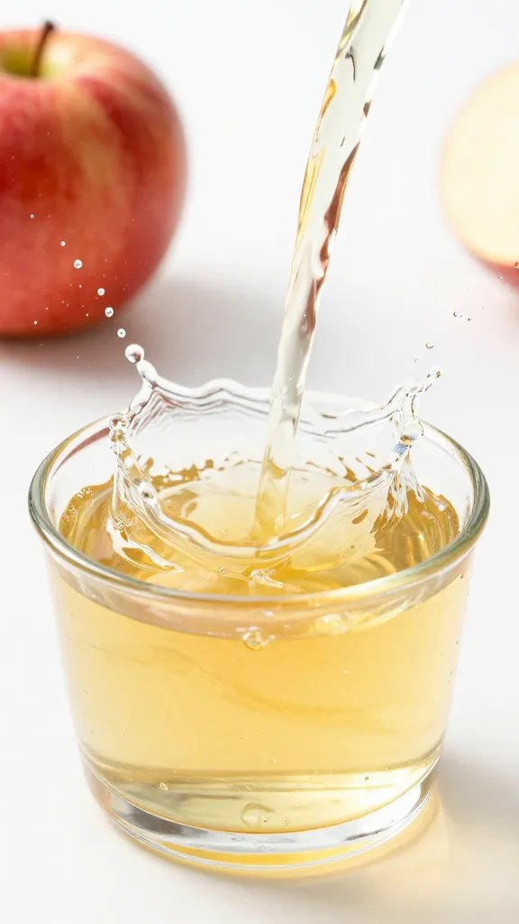 splash of apple cider vinegar in glass ramekin