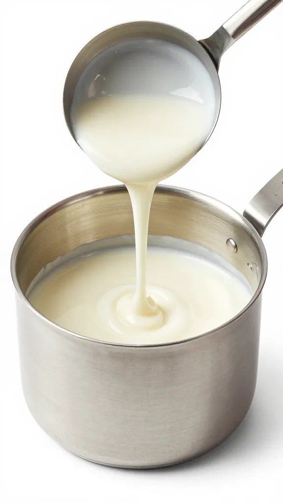 stainless ladle dripping Alabama white sauce