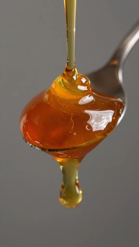 Sticky tablespoon of molasses, dramatic macro