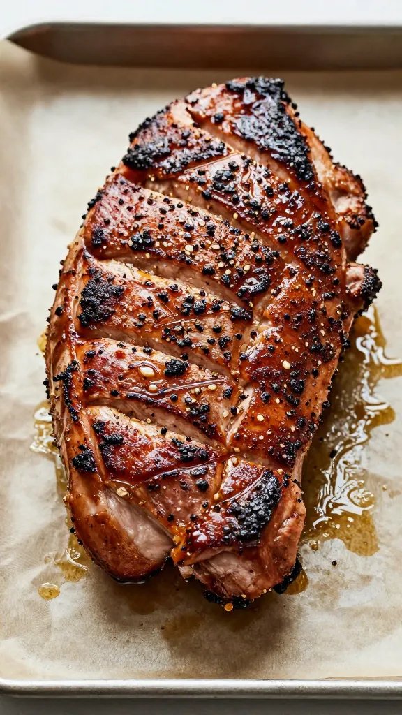 single spice-rubbed pork shoulder on sheet pan