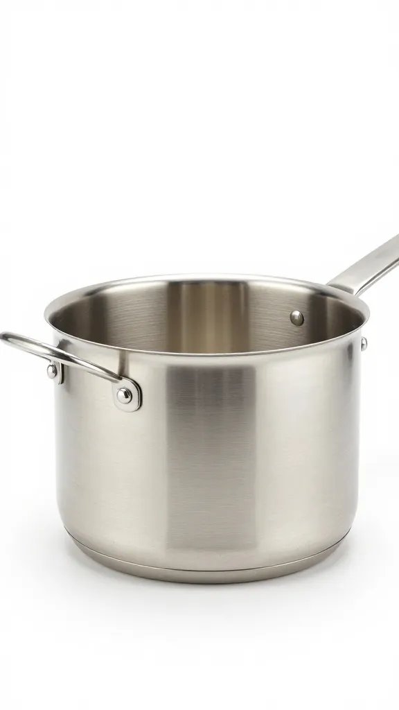 stainless ladle resting in Kansas City sauce pan