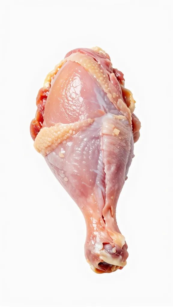 Single smoky chicken drumstick with visible pink hue