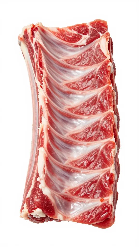 Single spare rib slice with visible smoke ring
