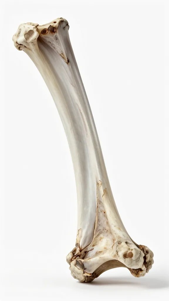 One rib bone showing clean bite mark