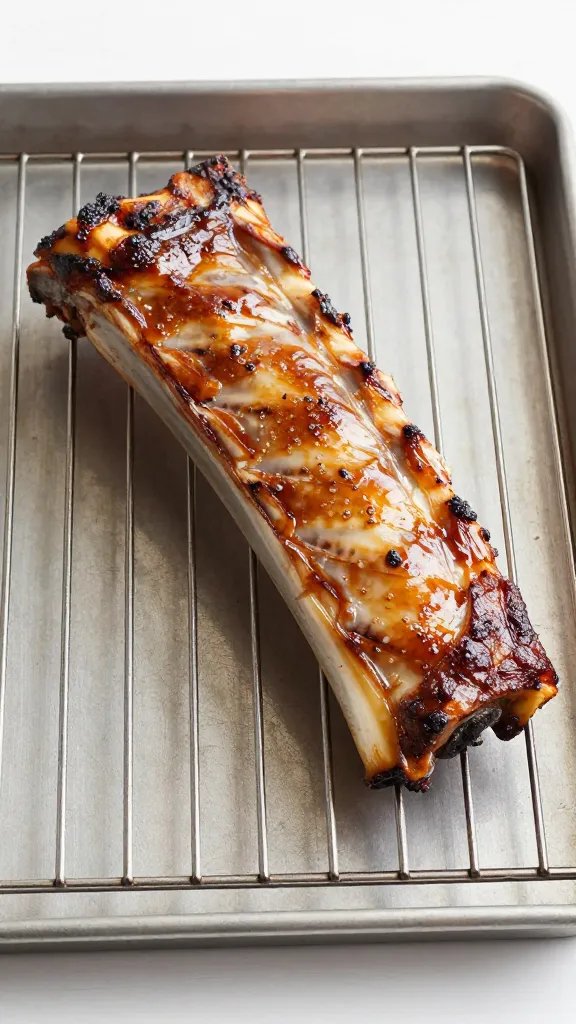 Sheet pan with one resting rib on rack