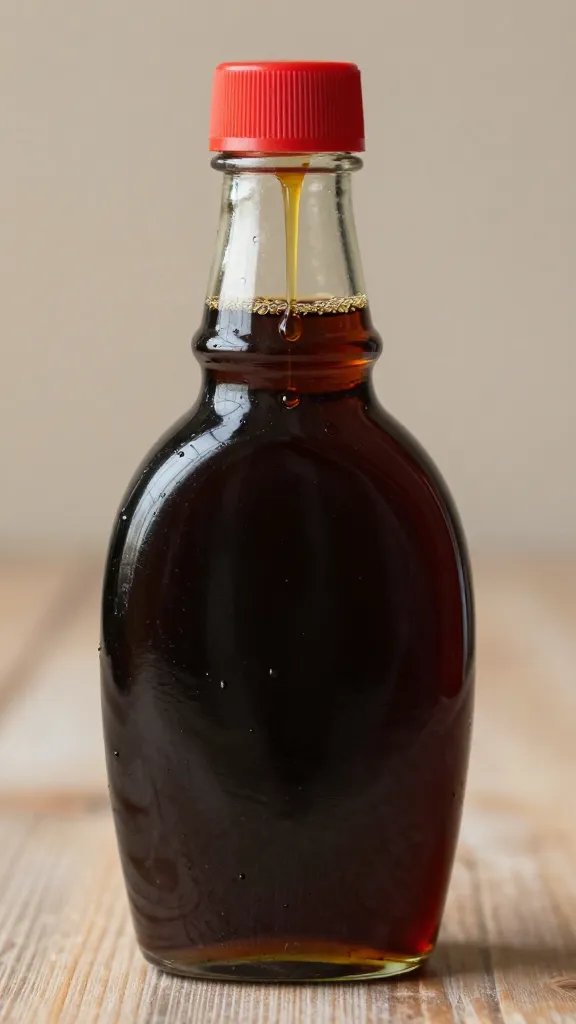 Blackstrap molasses bottle neck with sticky drip