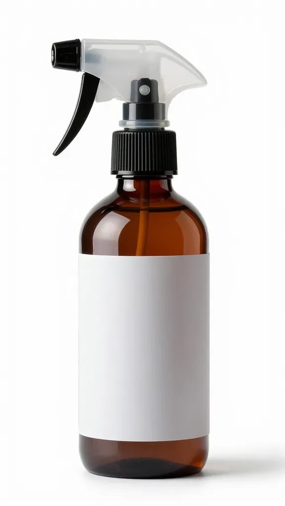 spray bottle misting barbecue glaze, isolated closeup