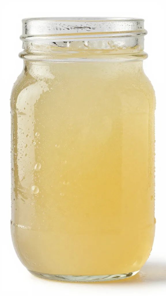 labeled mason jar of lemonade concentrate, condensation beads