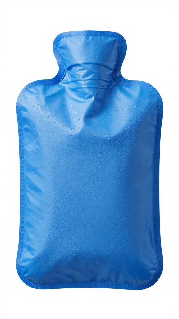 blue gel ice pack with condensation beads