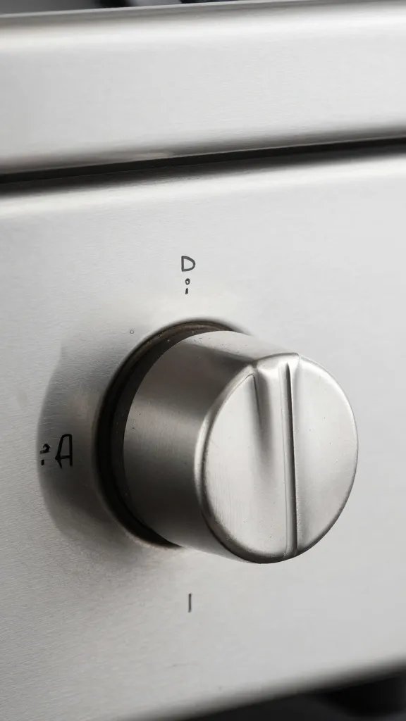 stainless grill burner control knob at medium flame