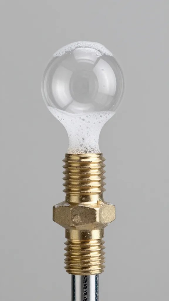 soap bubble test on propane hose fitting